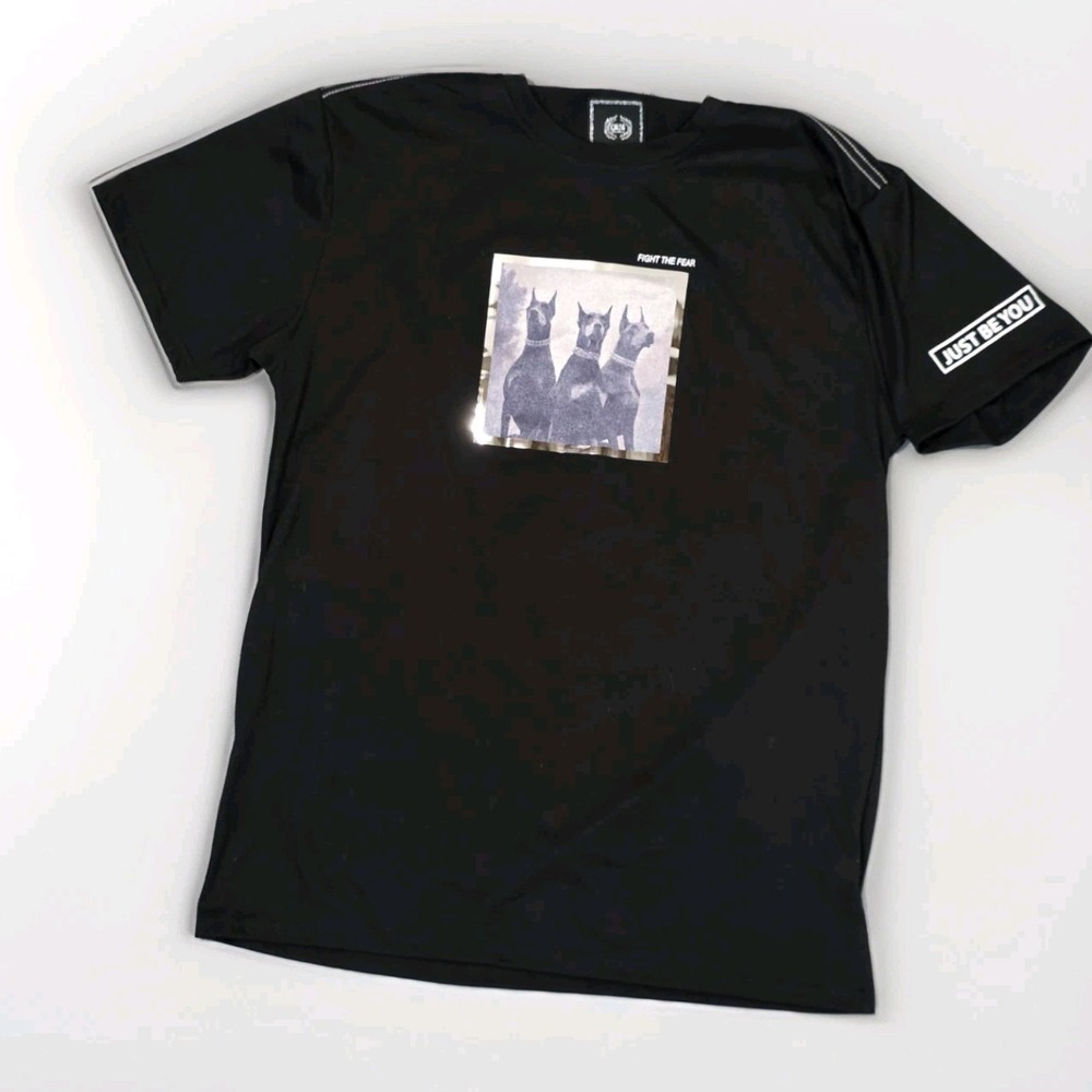 CR-24 Chrome Edge Bordo Cromato Men's Black Doberman Graphic Short Sleeve Large - Picture 2 of 6